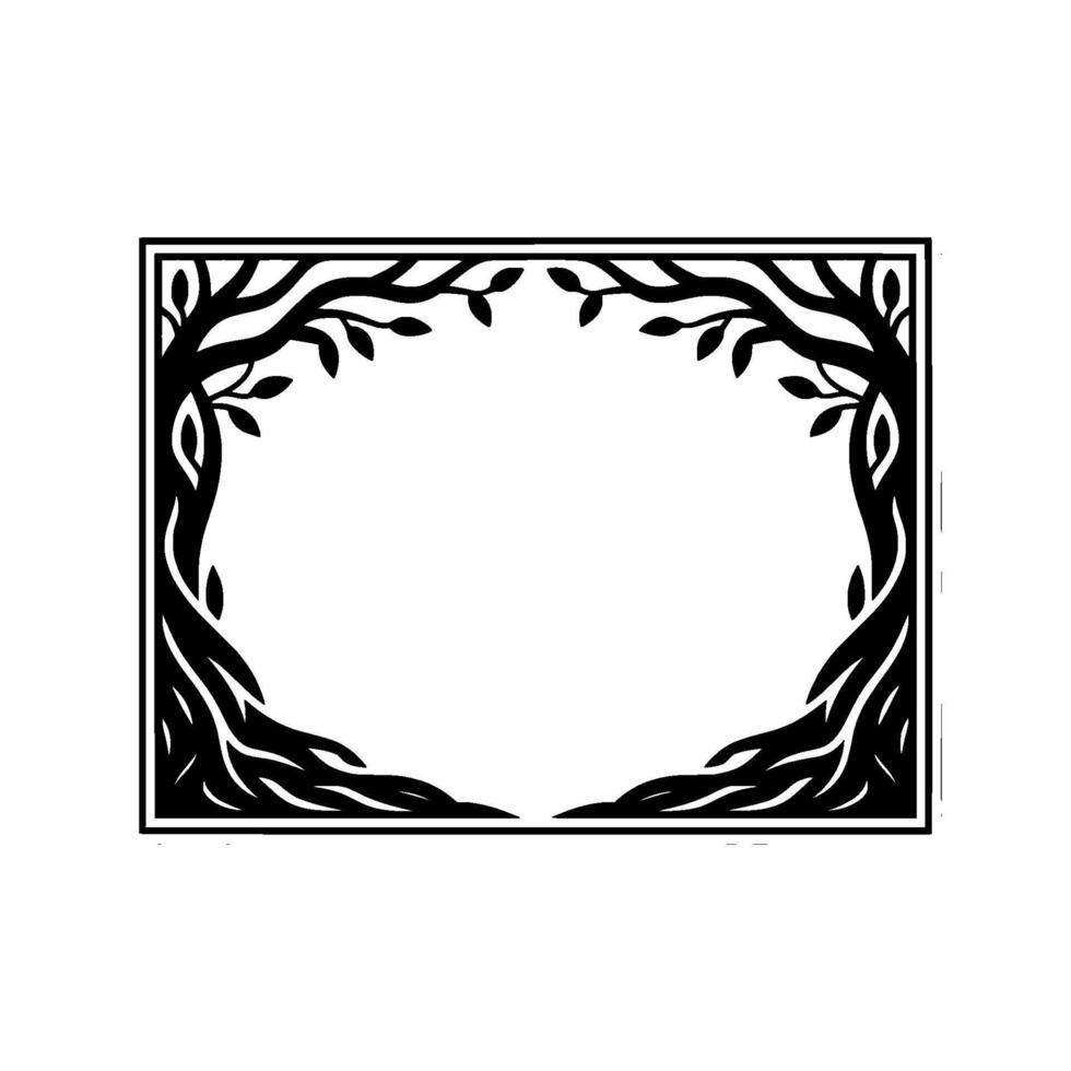 Stylized Branch Frame, Organic Border, Minimalist, Branches vector