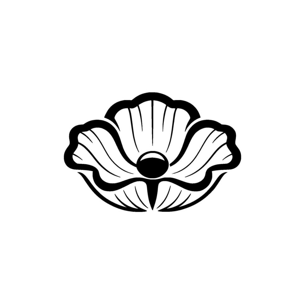 Elegant Black Poppy Emblem, Minimalist Floral vector