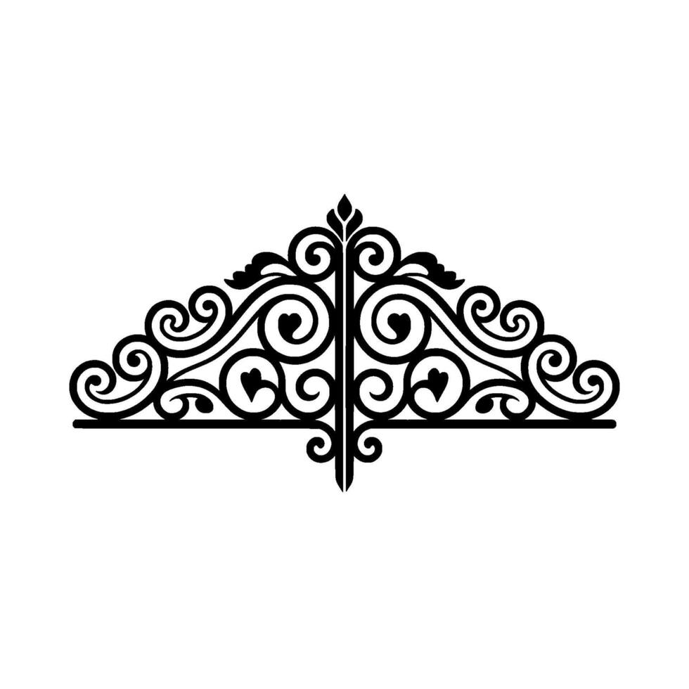 Intricate Black Swirl Ornament, Decorative Border Element vector