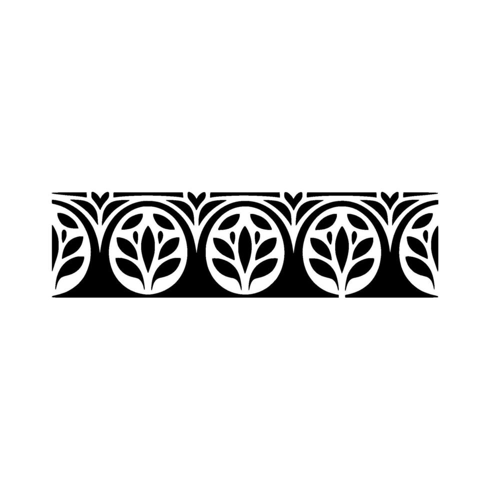 Stylized Floral Border, Art Deco Inspired, Artdeco - Geometric vector