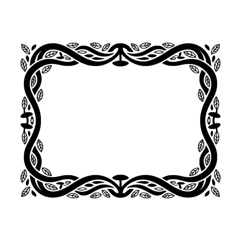 Elegant Botanical Frame, Vintage Style, Decorative Border, Organic vector