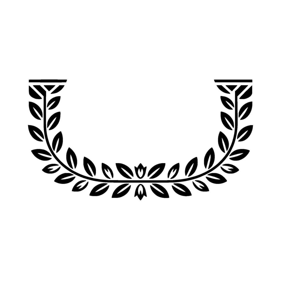 Elegant Laurel Wreath, Minimalist, Symbolic Award, Floral vector