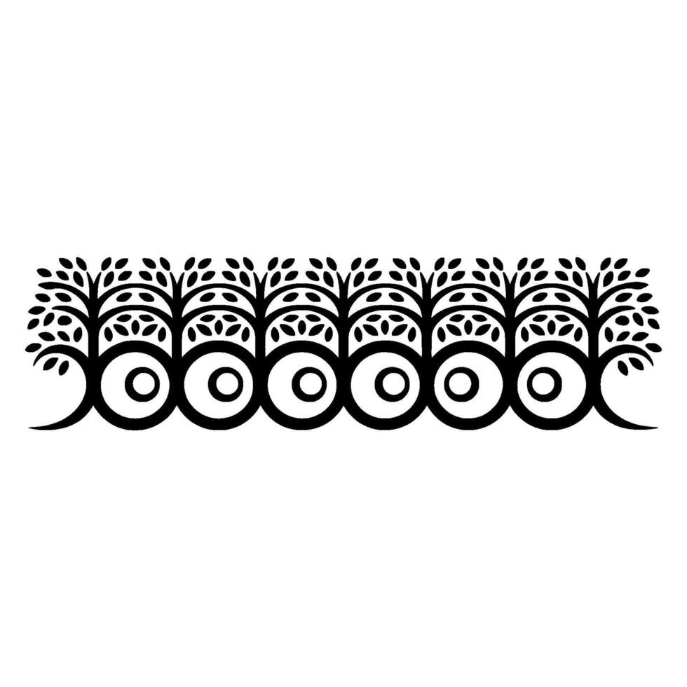 Stylized Tree Border, Minimalist, Organic Rhythm vector