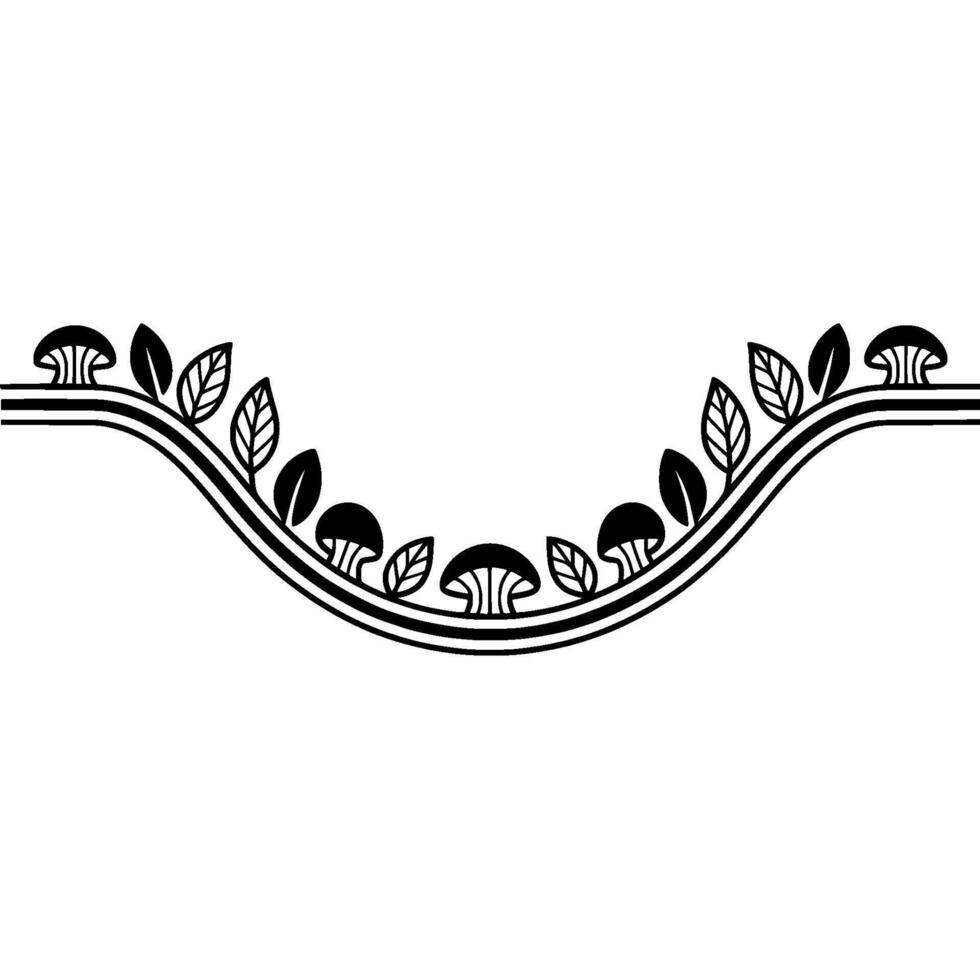 Stylized Forest Border, Minimalist Botanical - Foliage vector