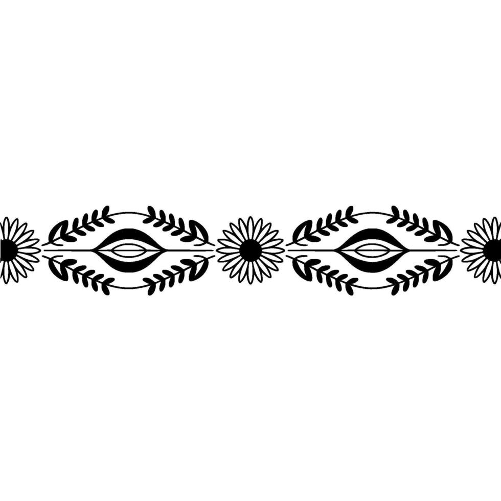 Floral Border, Vintage Style, Delicate, Decorative Element vector