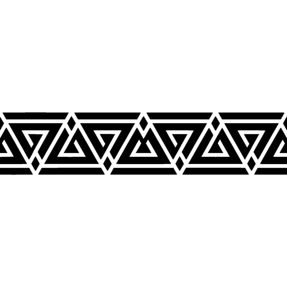 Geometric Deco Border, Black Grey, Stylized Triangles vector