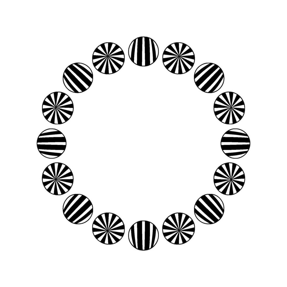 Circular Rhythm Black and White Geometric Pattern vector