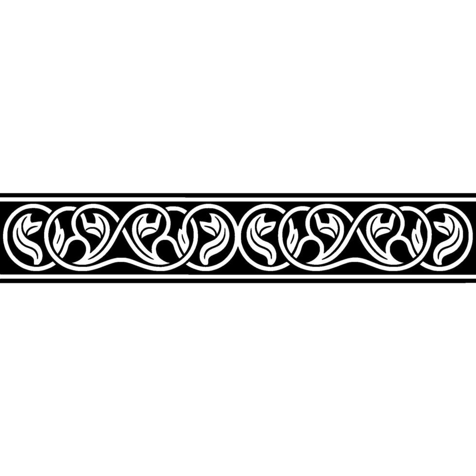 Intricate Celtic Border, Vintage Ornamentation, Monochrome vector