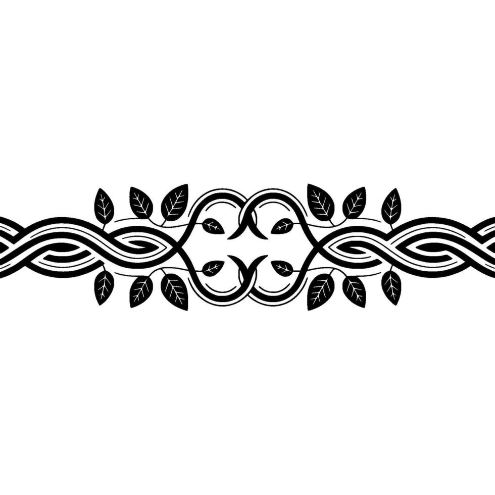 Elegant Botanical Border, Minimalist, Decorative - Floral vector
