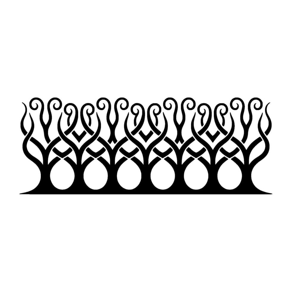 Intricate Tribal Border, Stylized Flame Motif vector