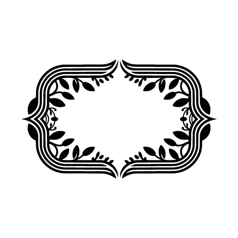 Elegant Botanical Frame, Vintage, Minimalist Ornamentation, Art deco vector