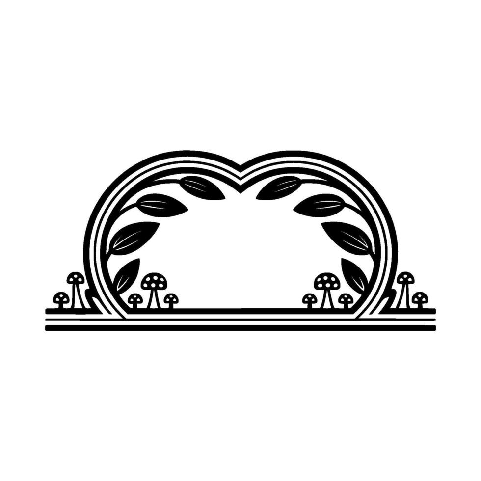 Art Deco Botanical Frame, Elegant Ornamentation, Ornament vector