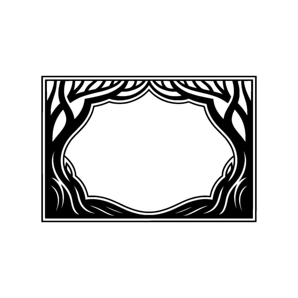 Stylized Black Tree Frame, Minimalist, Trees vector