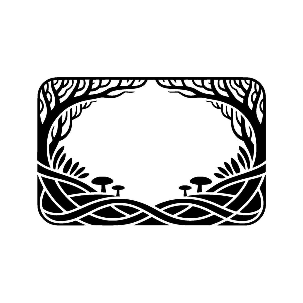 Intricate Forest Frame, Celtic Motif, Mystical Border vector