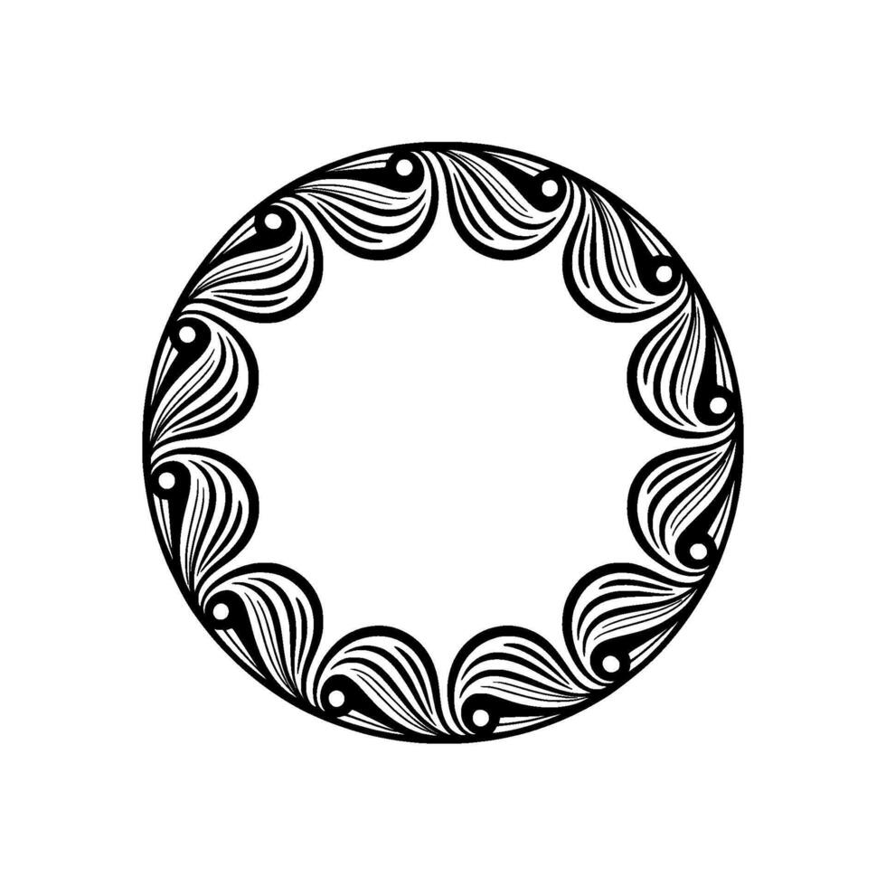 Intricate Circular Ornament, Minimalist - Circle - Lineart vector