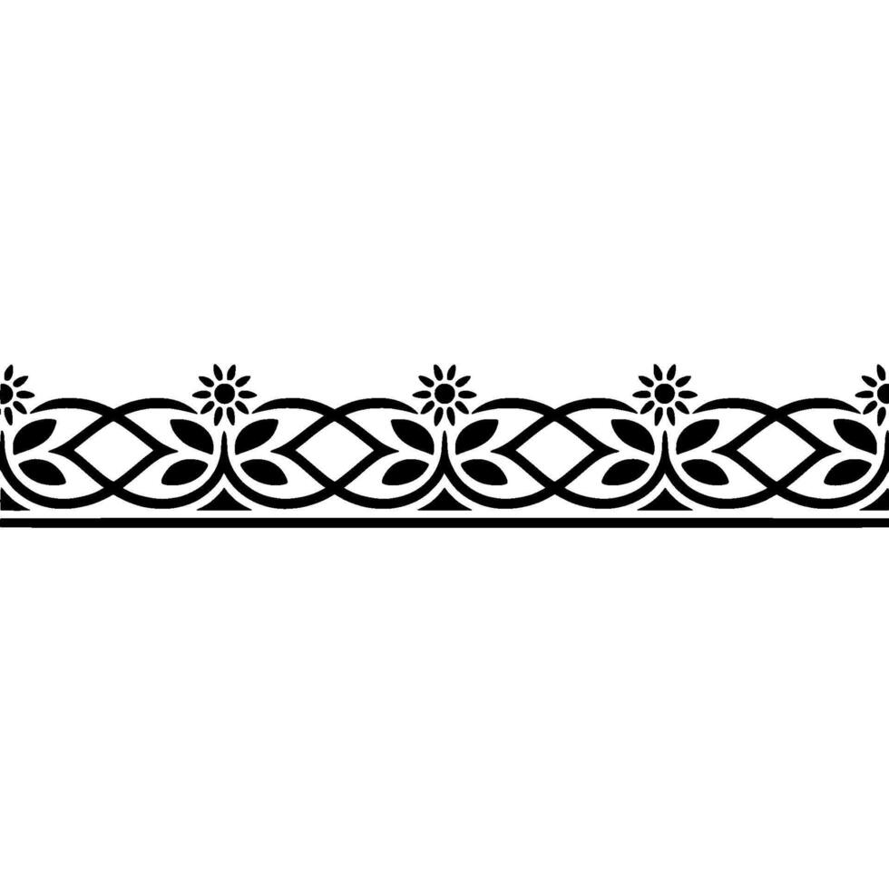 Celtic Border, Floral Motif, Vintage, Decorative Element vector