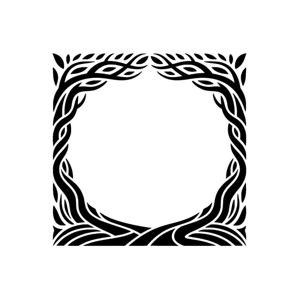 Intricate Tree Frame, Symbolic Border, Organic vector