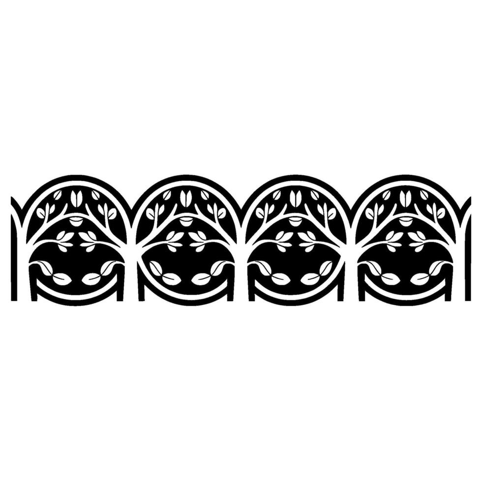 Stylized Tree Border, Vintage Botanical Illustration, Trees vector