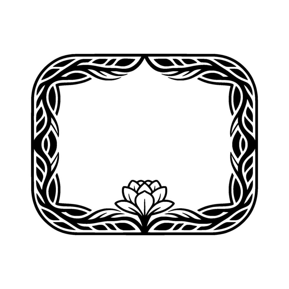 Art Nouveau Floral Frame, Elegant Border, Decorative Motif vector