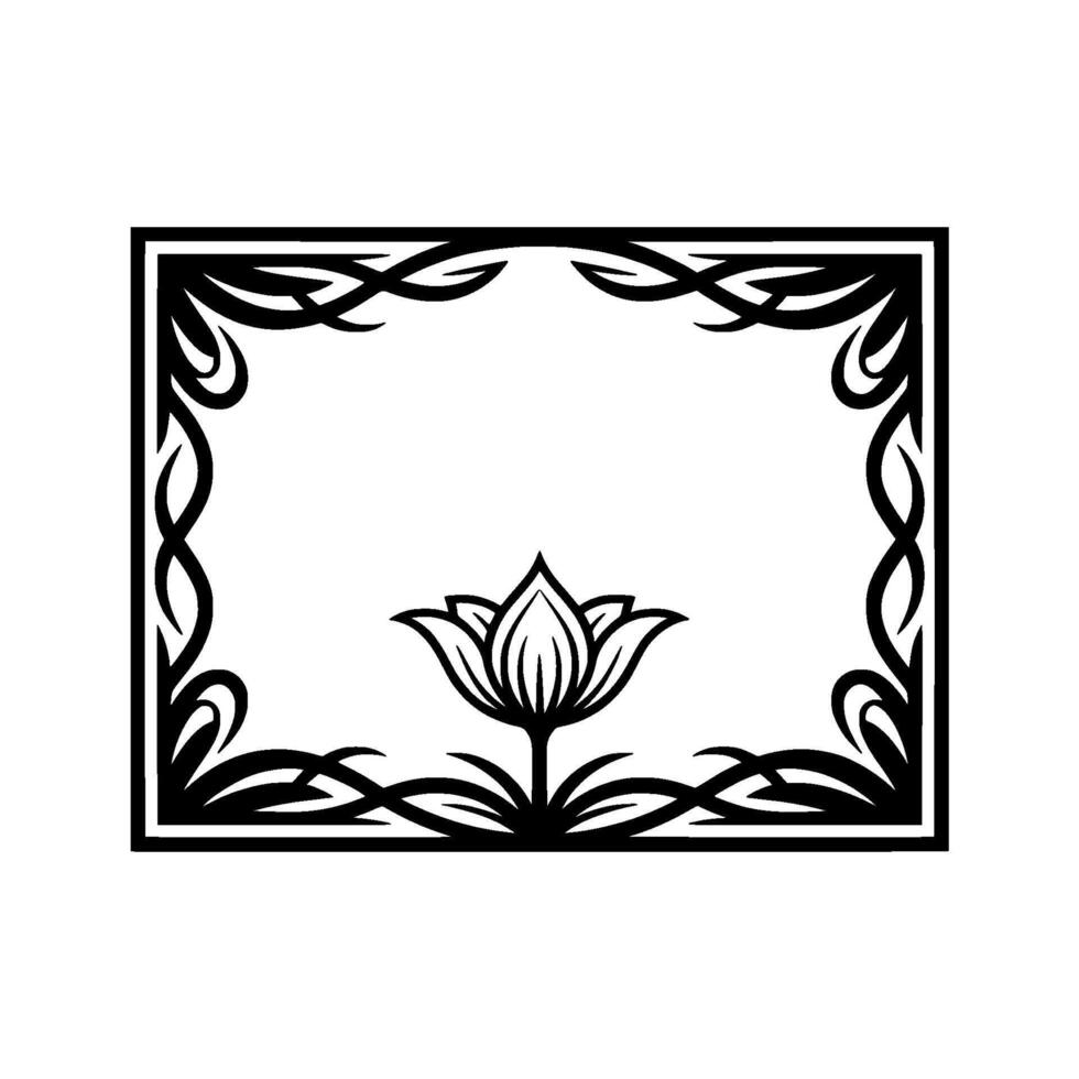 Elegant Floral Frame, Celtic Motif, Minimalist vector