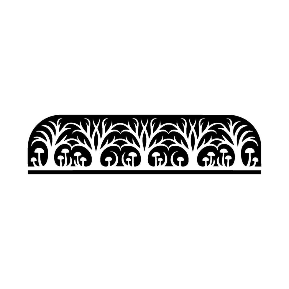 Stylized Mushroom Border, Art Nouveau Inspired - Ornamental vector