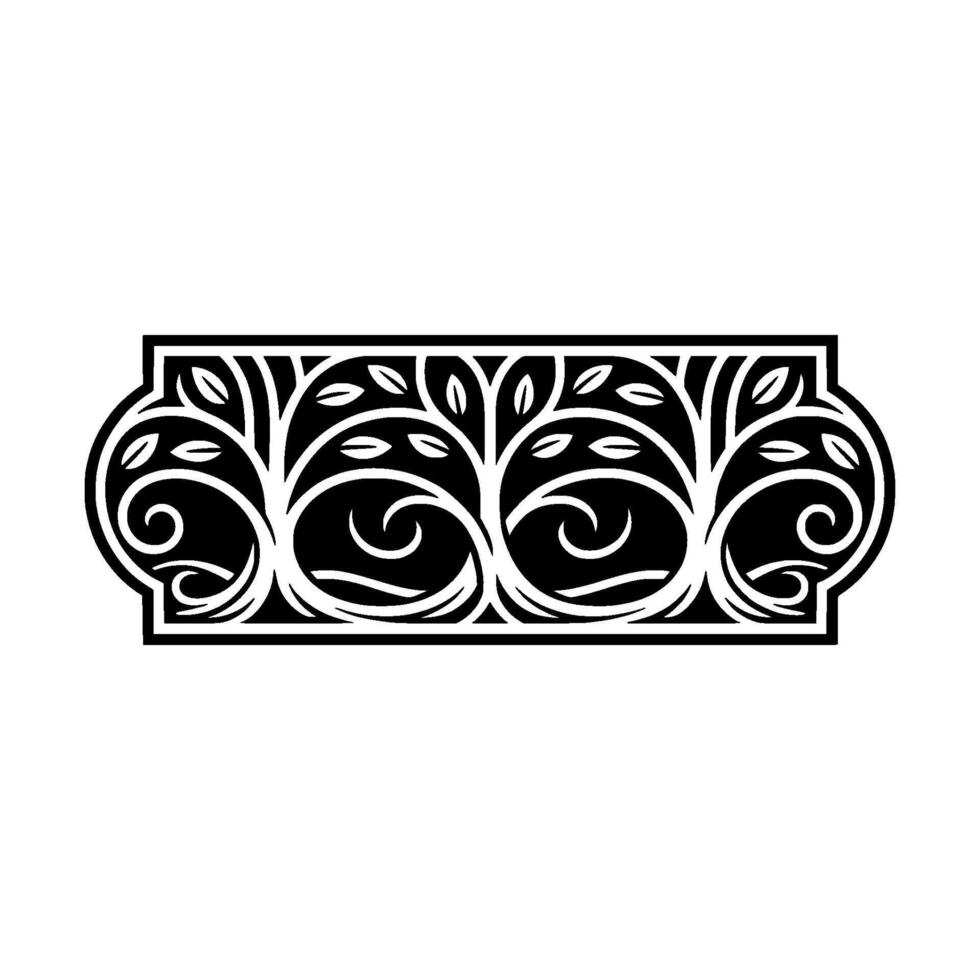 Elegant Botanical Border, Vintage Style Ornament, Floral vector