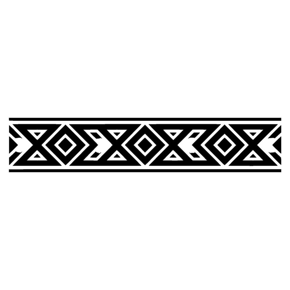 Geometric Tribal Border, Grayscale Gradient, Pattern vector