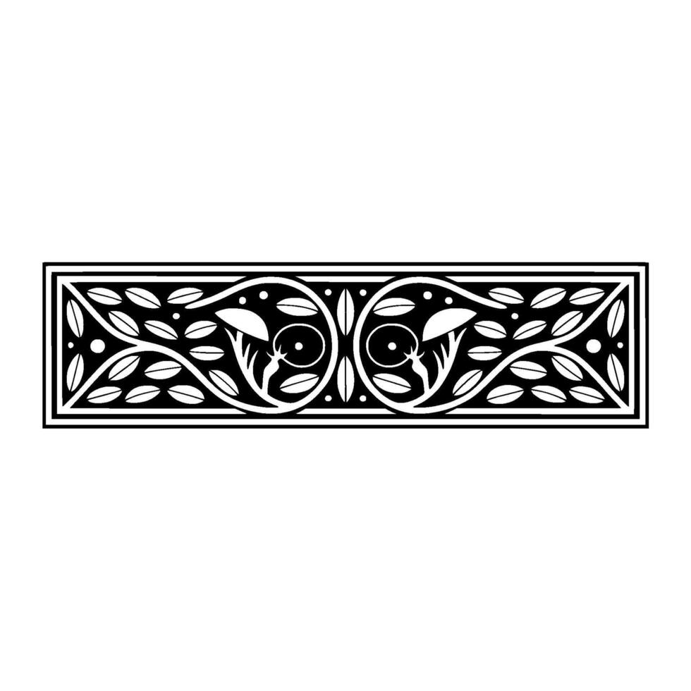 Intricate Botanical Border, Vintage Style - Ornament vector