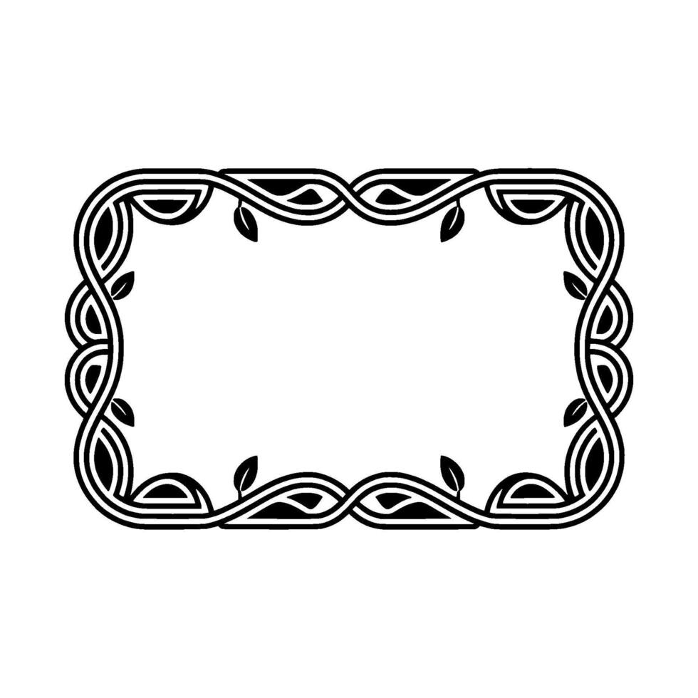 Art Nouveau Botanical Frame, Elegant Border, Ornament vector