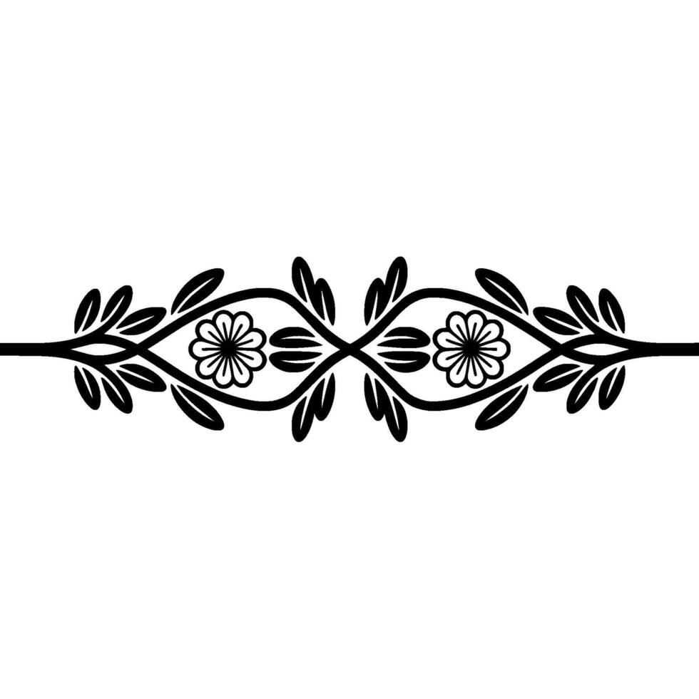 Floral Border, Stylized Branch, Delicate, Vintage Aesthetic vector