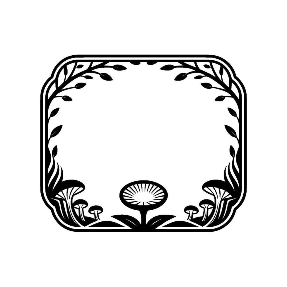 Botanical Frame, Mystical Growth, Vintage Illustration vector