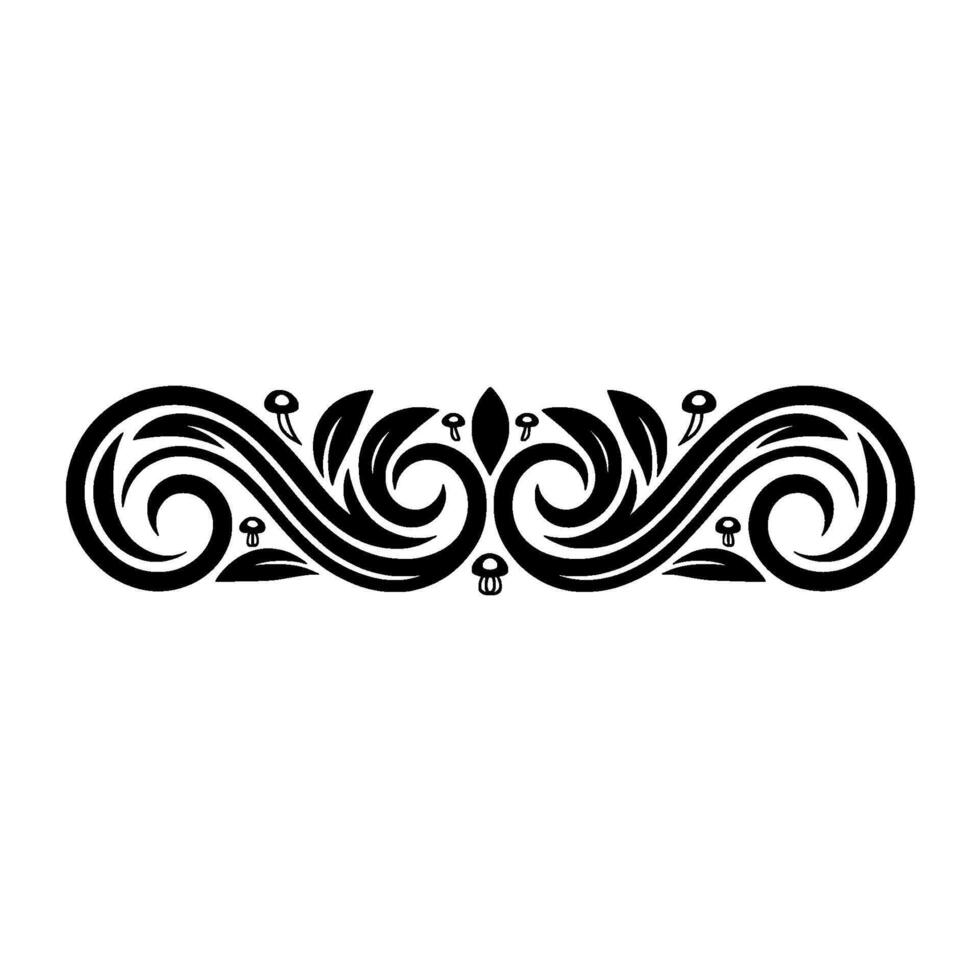 Intricate Black Swirl Border, Decorative Element vector