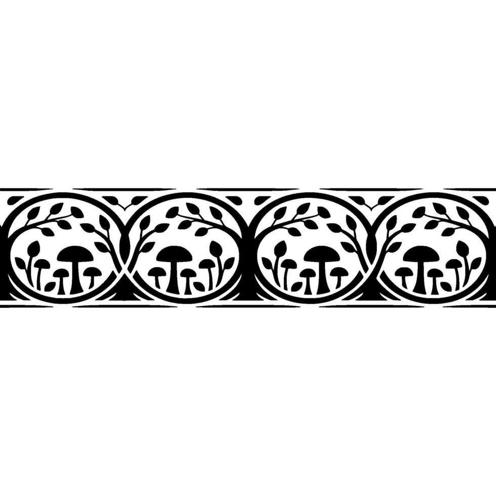 Elegant Botanical Border, Art Nouveau Inspired - Floral vector