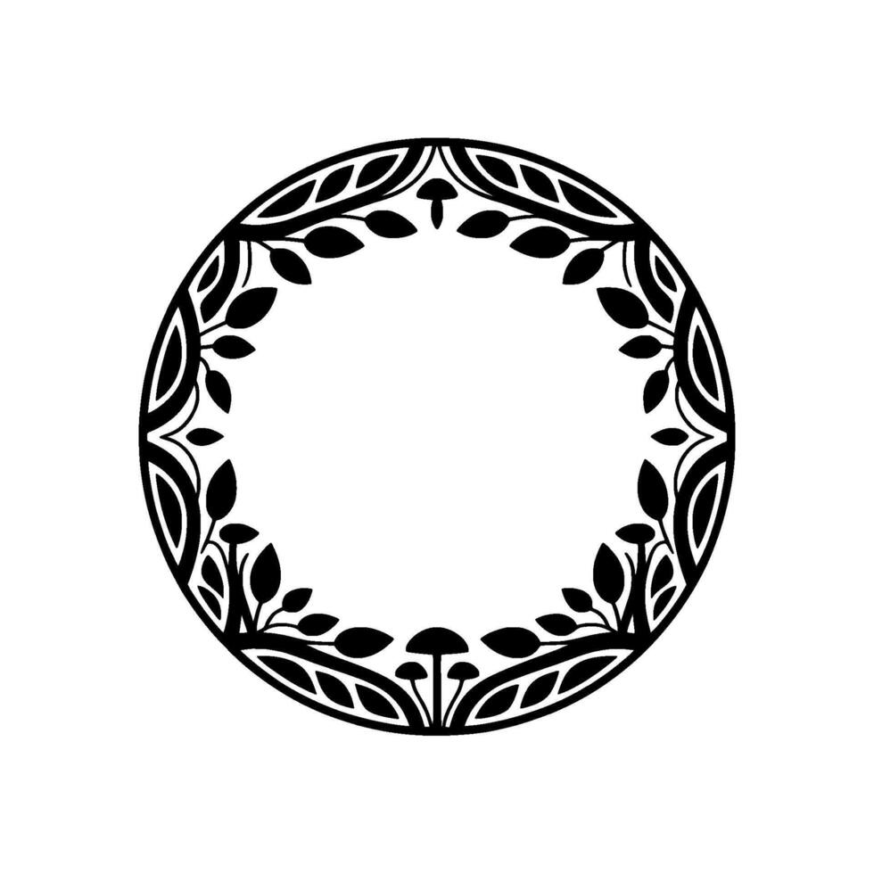 Mystical Mushroom Circle, Botanical Illustration vector