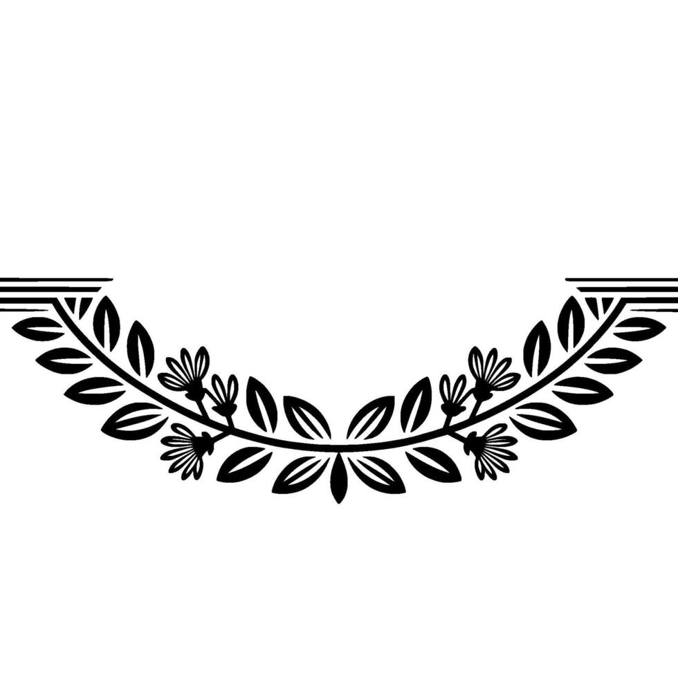 Elegant Laurel Wreath Border, Vintage, Botanical vector