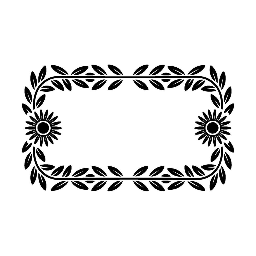 Elegant Botanical Frame, Vintage Style - Laurel vector