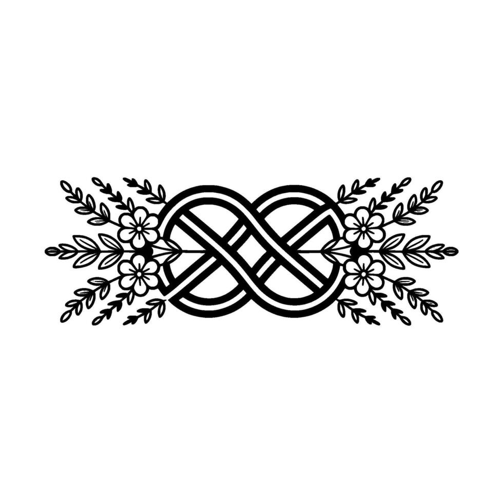 Intertwined Infinity Floral Celtic Ornamentation vector