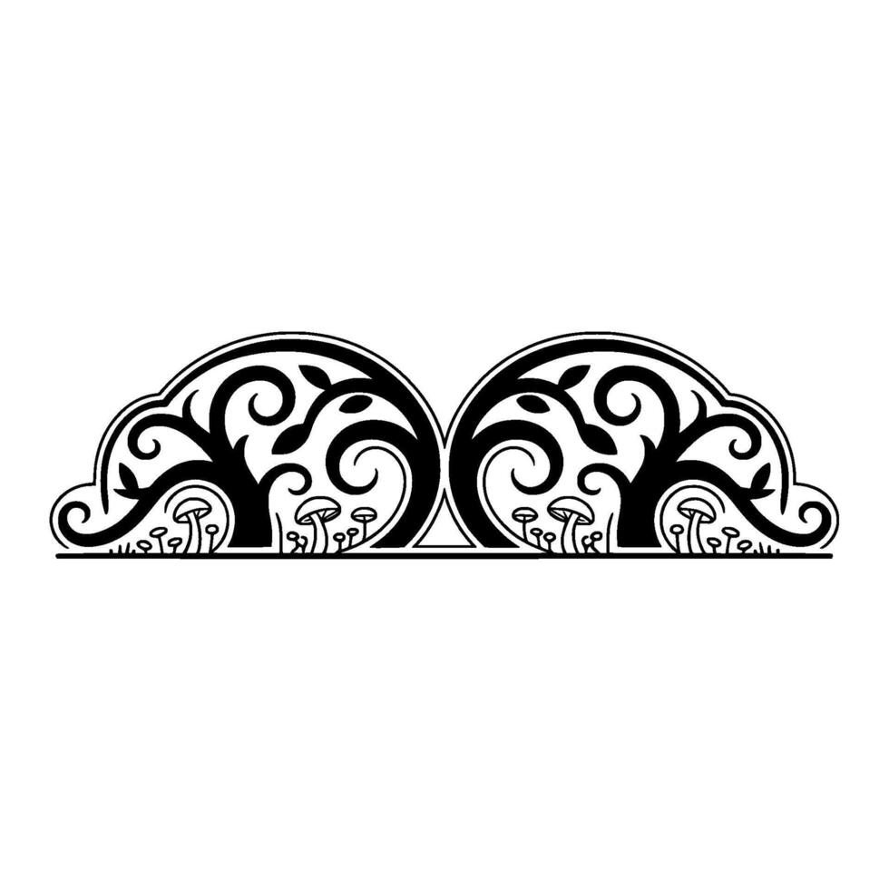 Intricate Floral Branch Border, Vintage vector