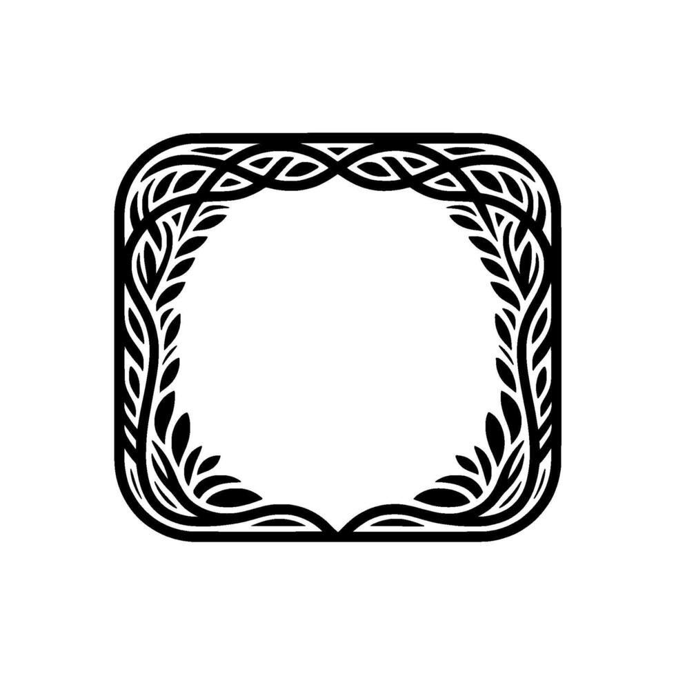 Botanical Emblem, Intricate Frame, Subtle Glow, Elegant vector