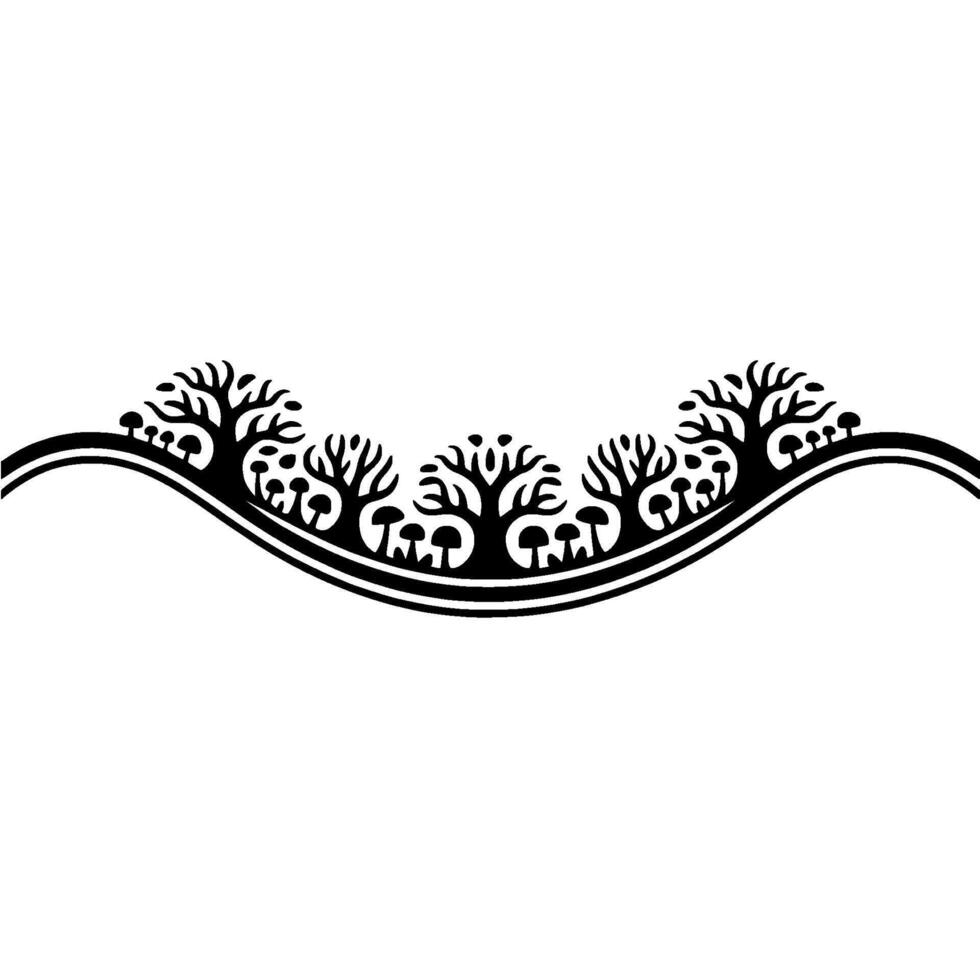 Stylized Tree Border, Elegant Wave vector