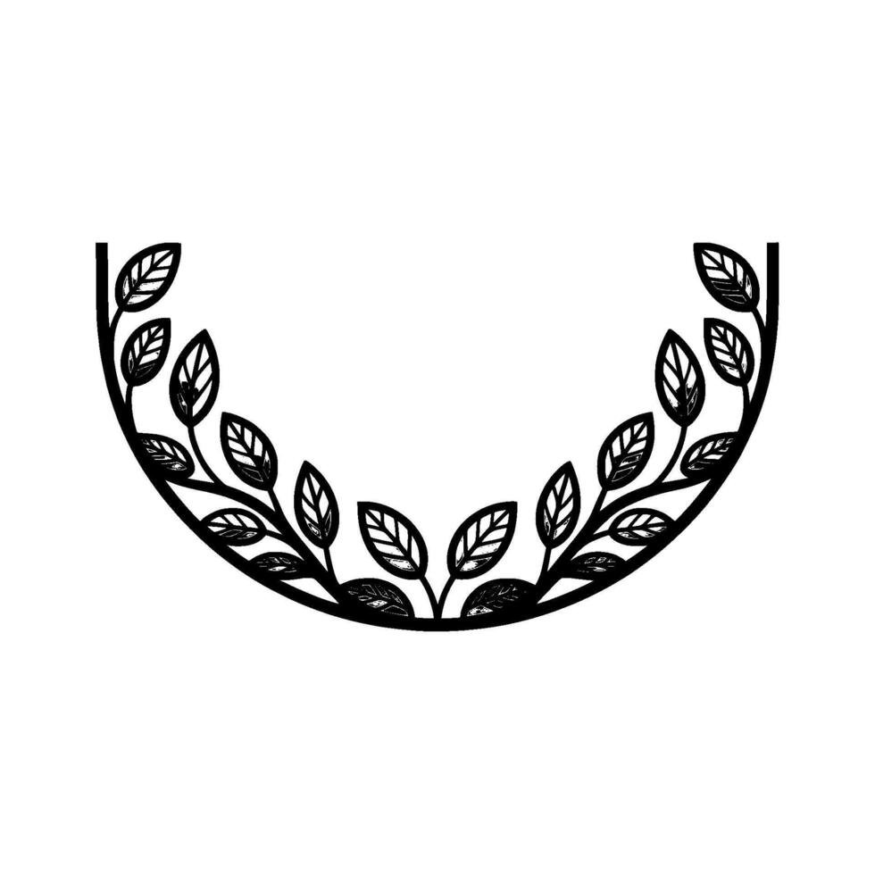 Minimalist Laurel Wreath, Elegant Botanical Emblem vector