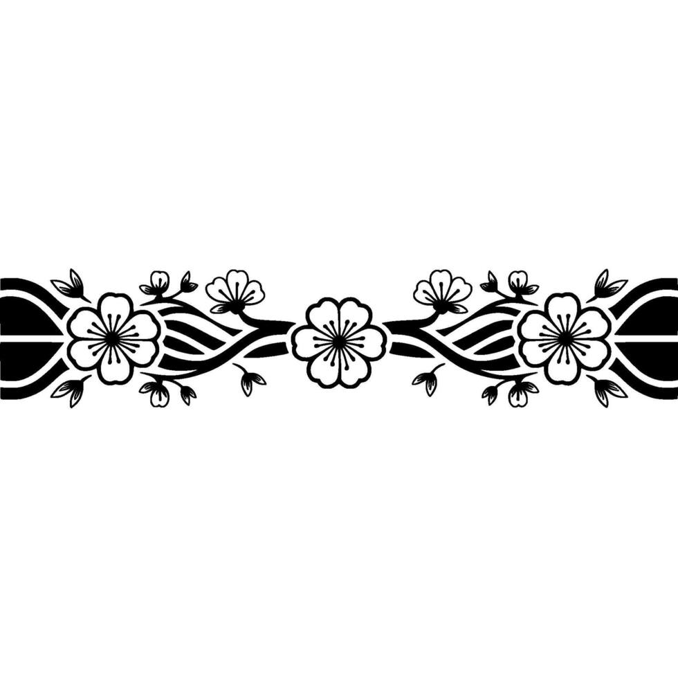 Elegant Floral Border, Vintage, Delicate Motif vector