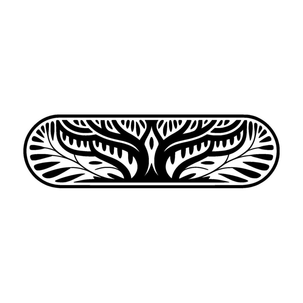 Stylized Tree Emblem, Organic Growth, Circular vector