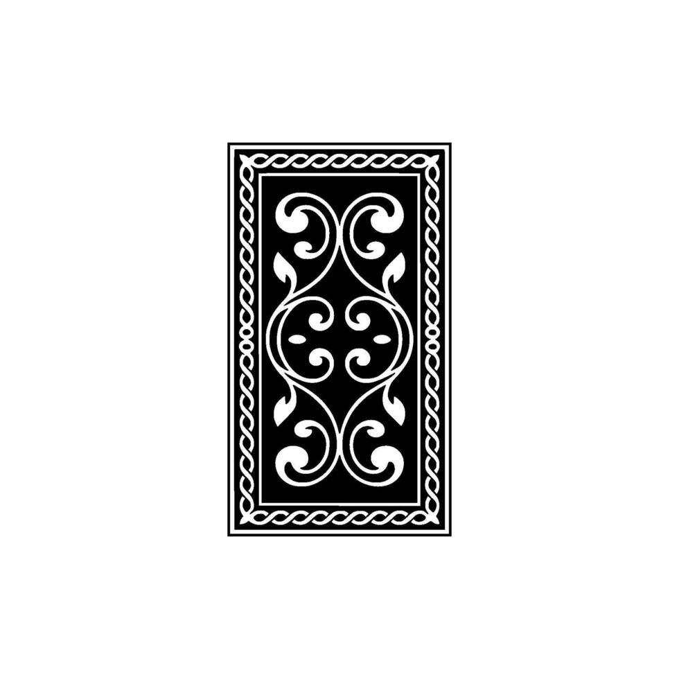 Elegant Vintage Ornament, Black Grey, Decorative Border vector