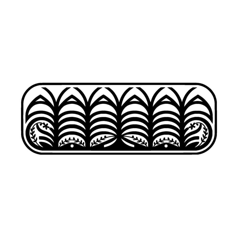 Stylized Wave Crest Emblem, Indigenous Inspired vector