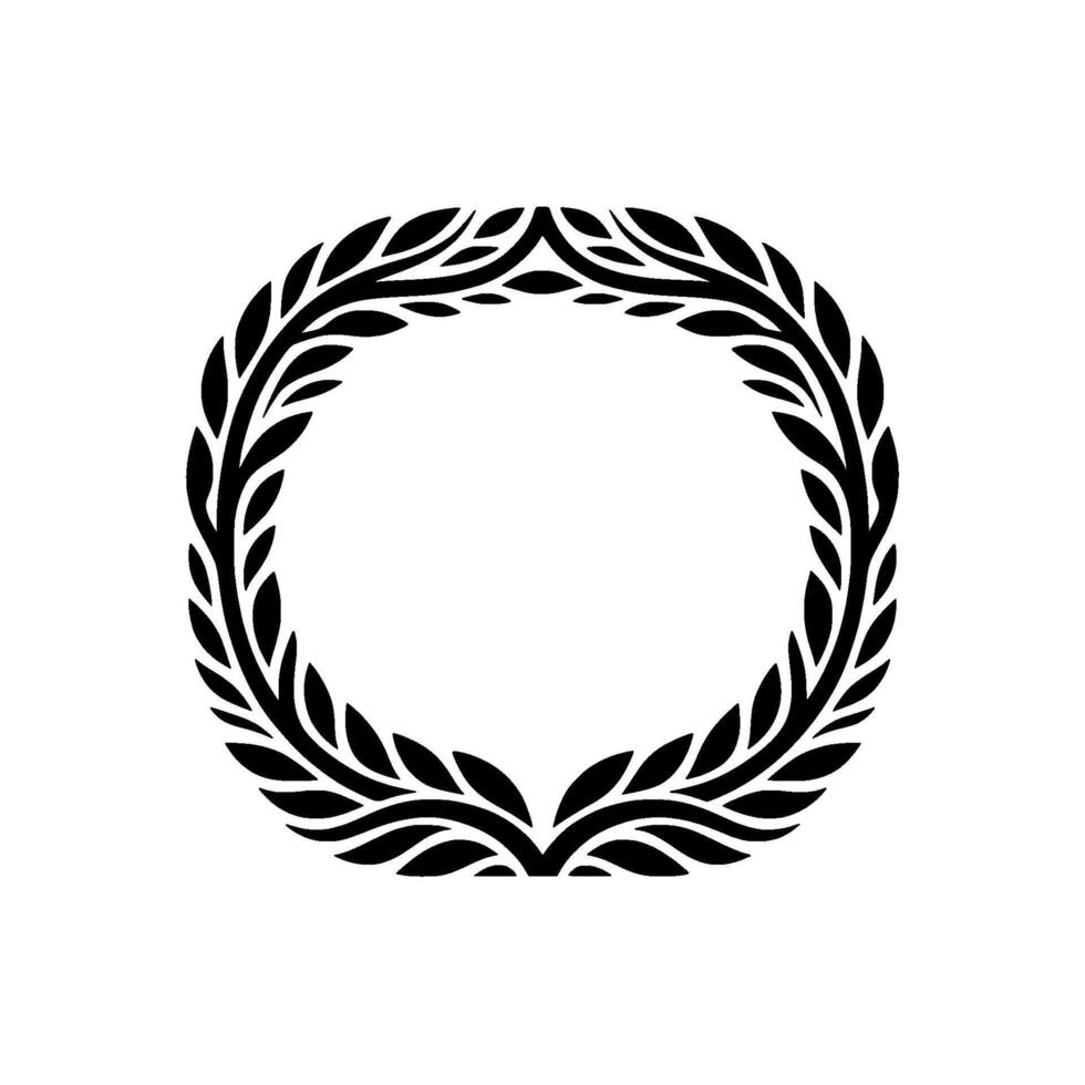 Elegant Laurel Wreath, Minimalist, Celebration Border, Circular vector