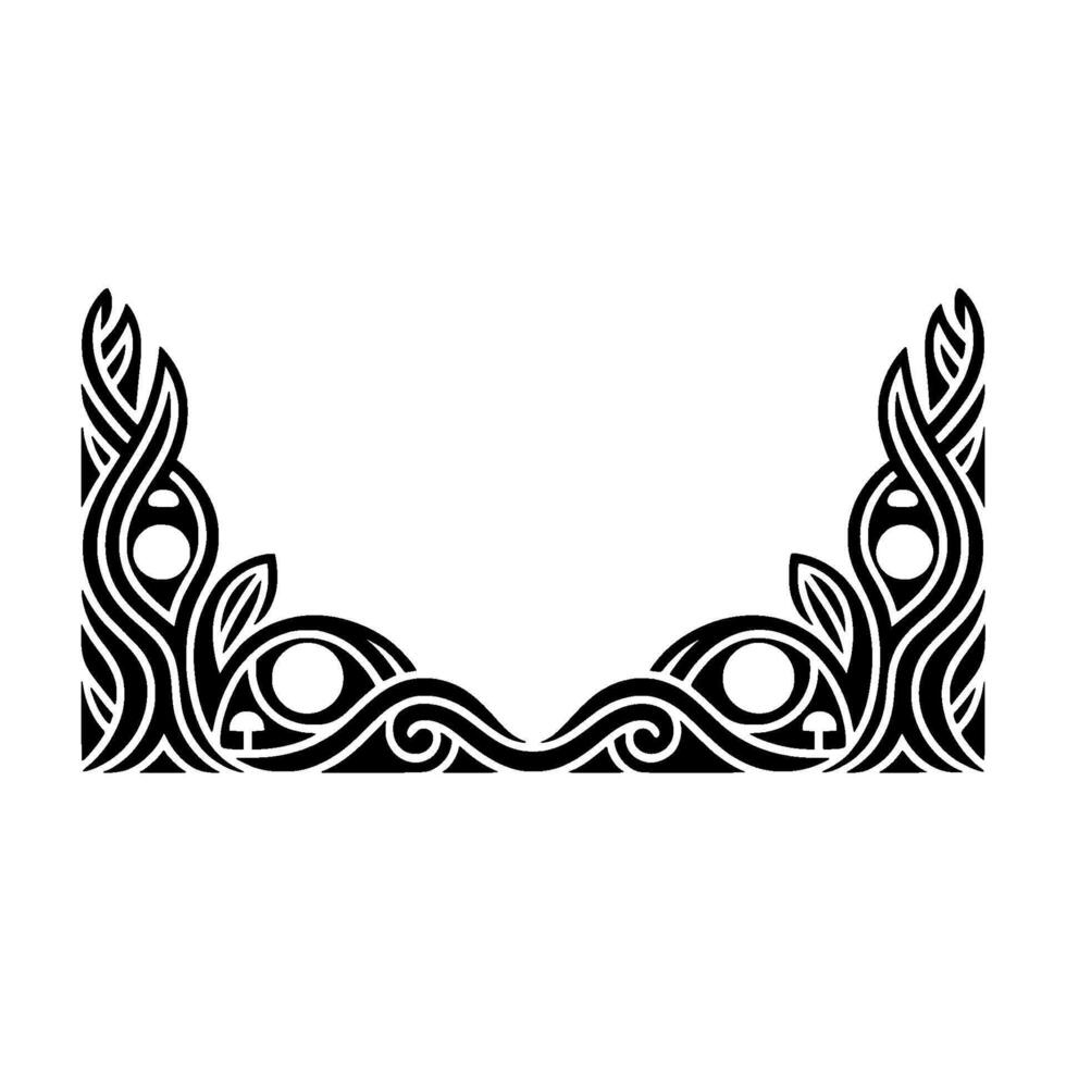 Intricate Tribal Border, Stylized Ornamentation, Vintage - Ornament vector