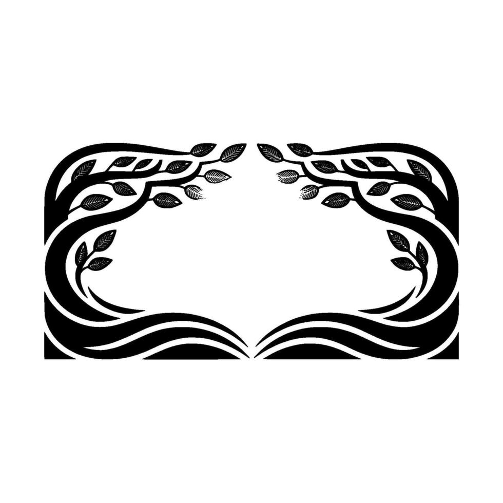 Elegant Black White Tree Frame, Symbolic Growth vector