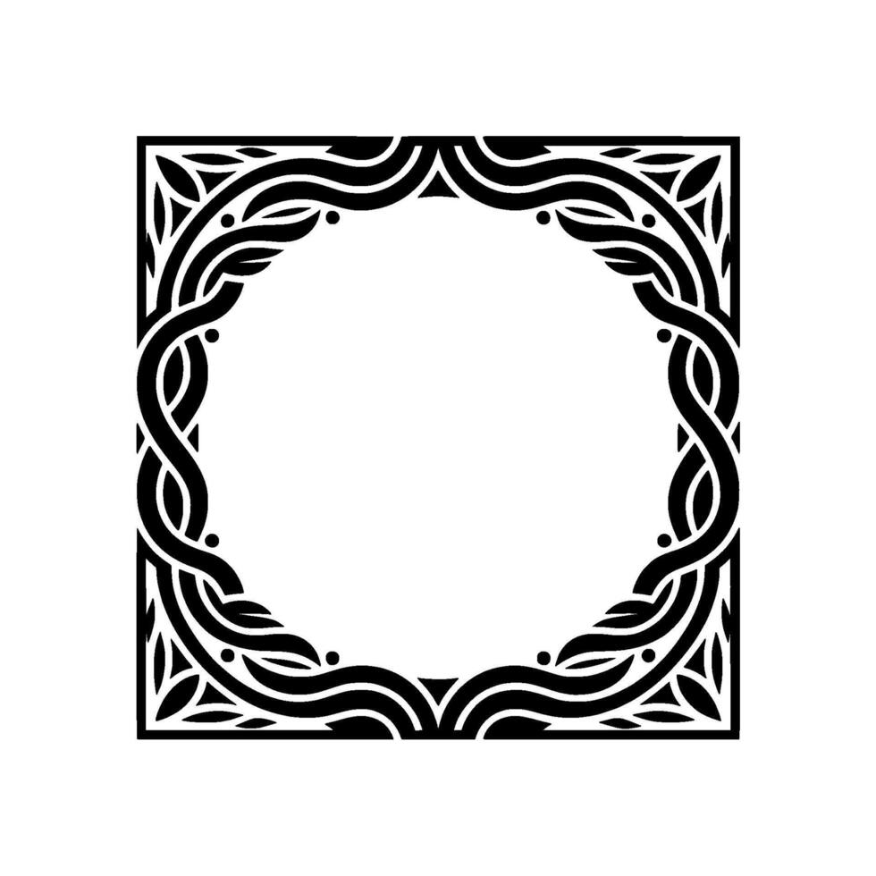 Intricate Celtic Frame, Vintage, Elegant Border, Symmetrical vector