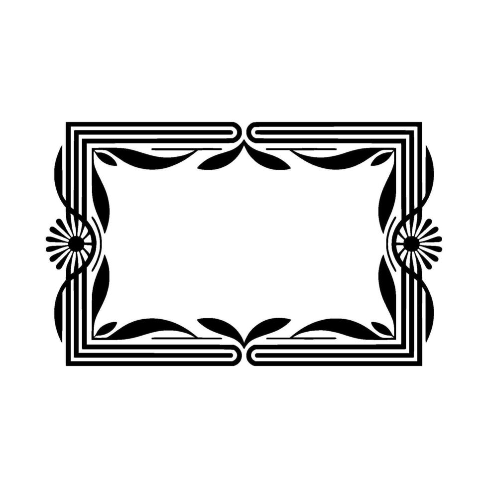 Art Deco Floral Frame Elegant Vintage Element - Geometric vector